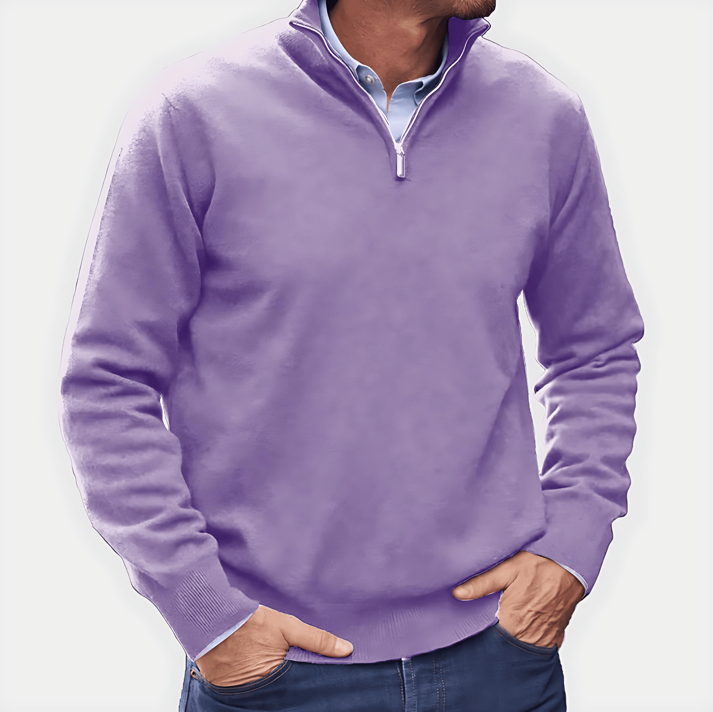 Warm Crew Neck Ribbed Sweatshirt Jumper - OutfitLondon
