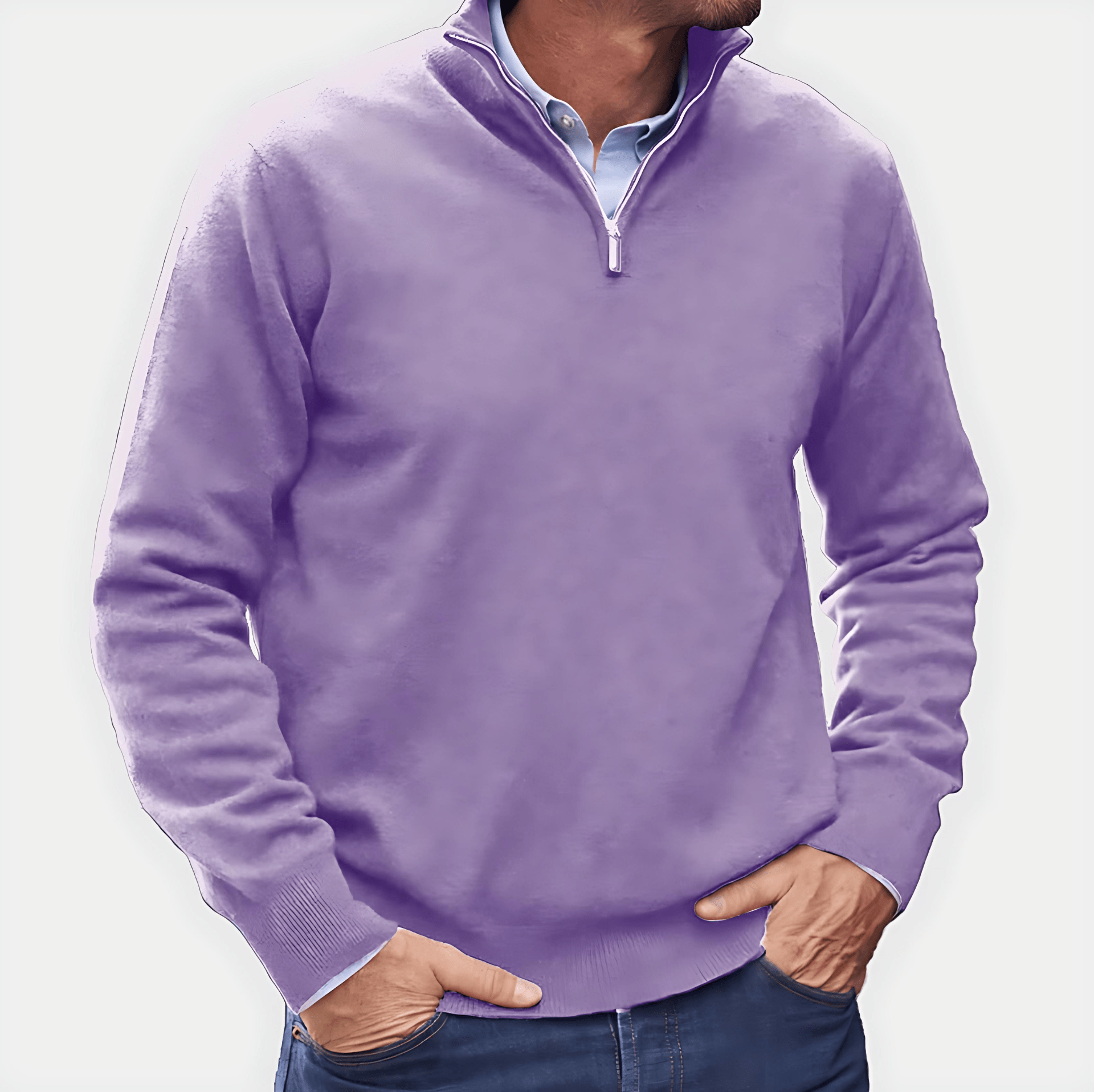 Men's Soft Fleece Quarter Zip Sweater - OutfitLondon