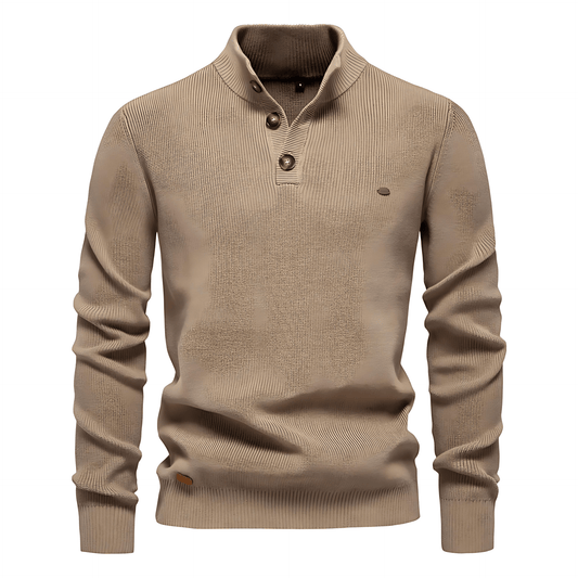 Classic Crew Neck Fitted Knit Sweater - OutfitLondon