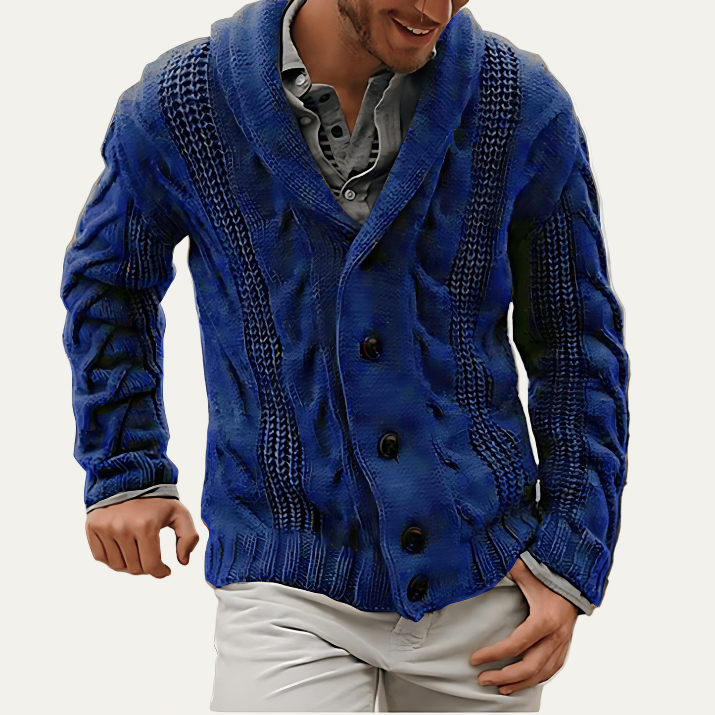 Warm Chunky Knit Cardigan Sweater - OutfitLondon