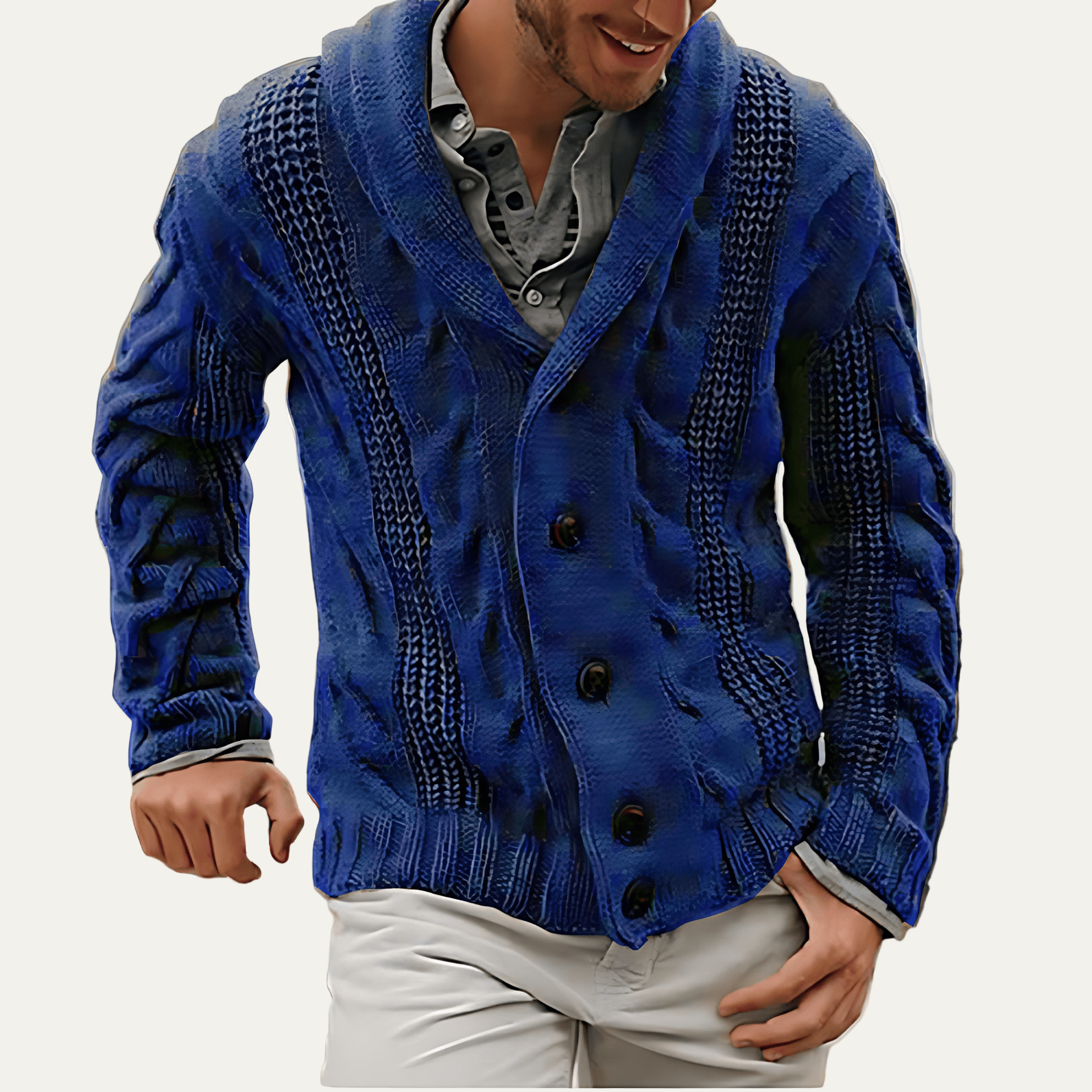 Warm Chunky Knit Cardigan Sweater - OutfitLondon
