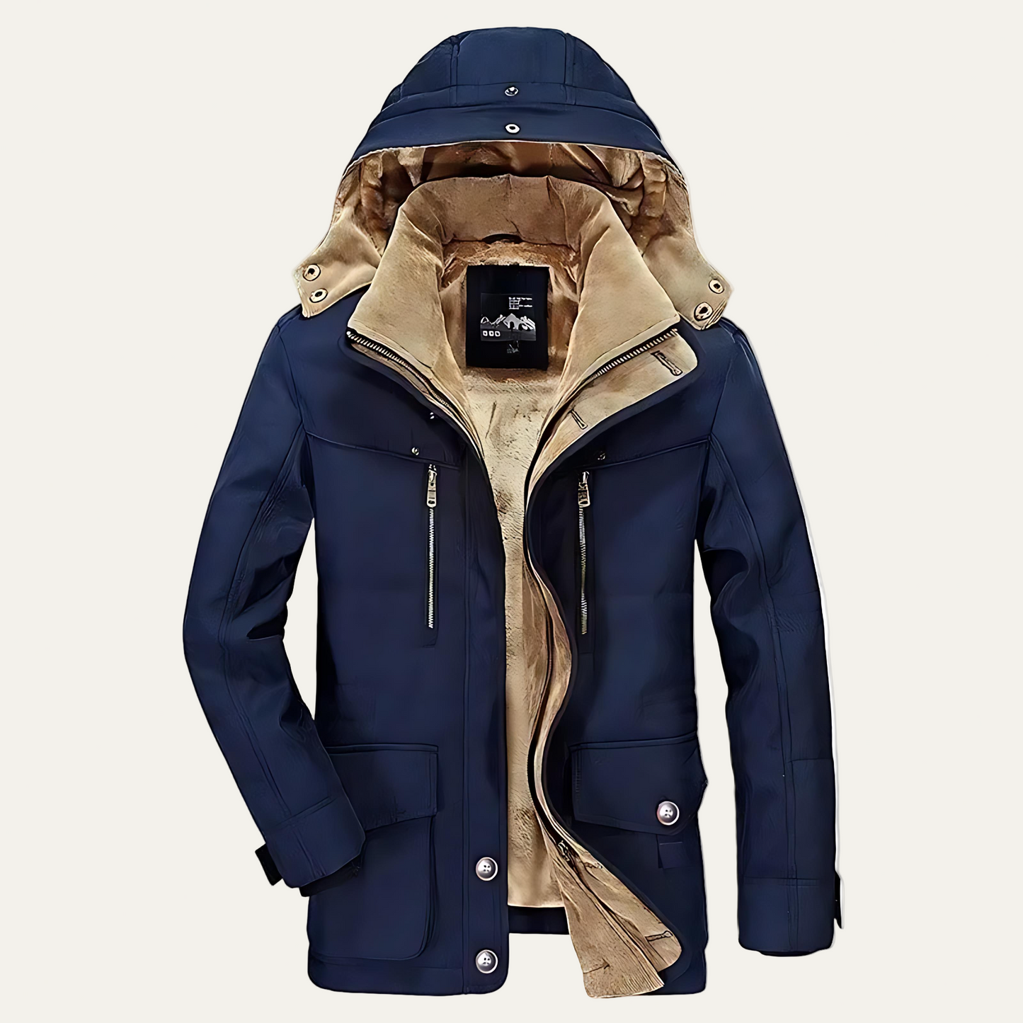 Men's Removable Fleece Lined Cold Weather Parka Coat - OutfitLondon