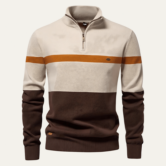 Men's Classic Quarter Zip Pullover Sweater - OutfitLondon