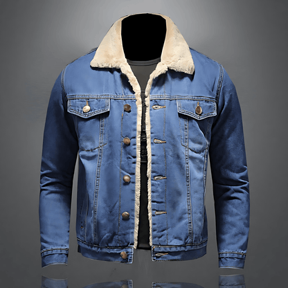 Fashionable Jean Jacket with Fleece Lining - OutfitLondon