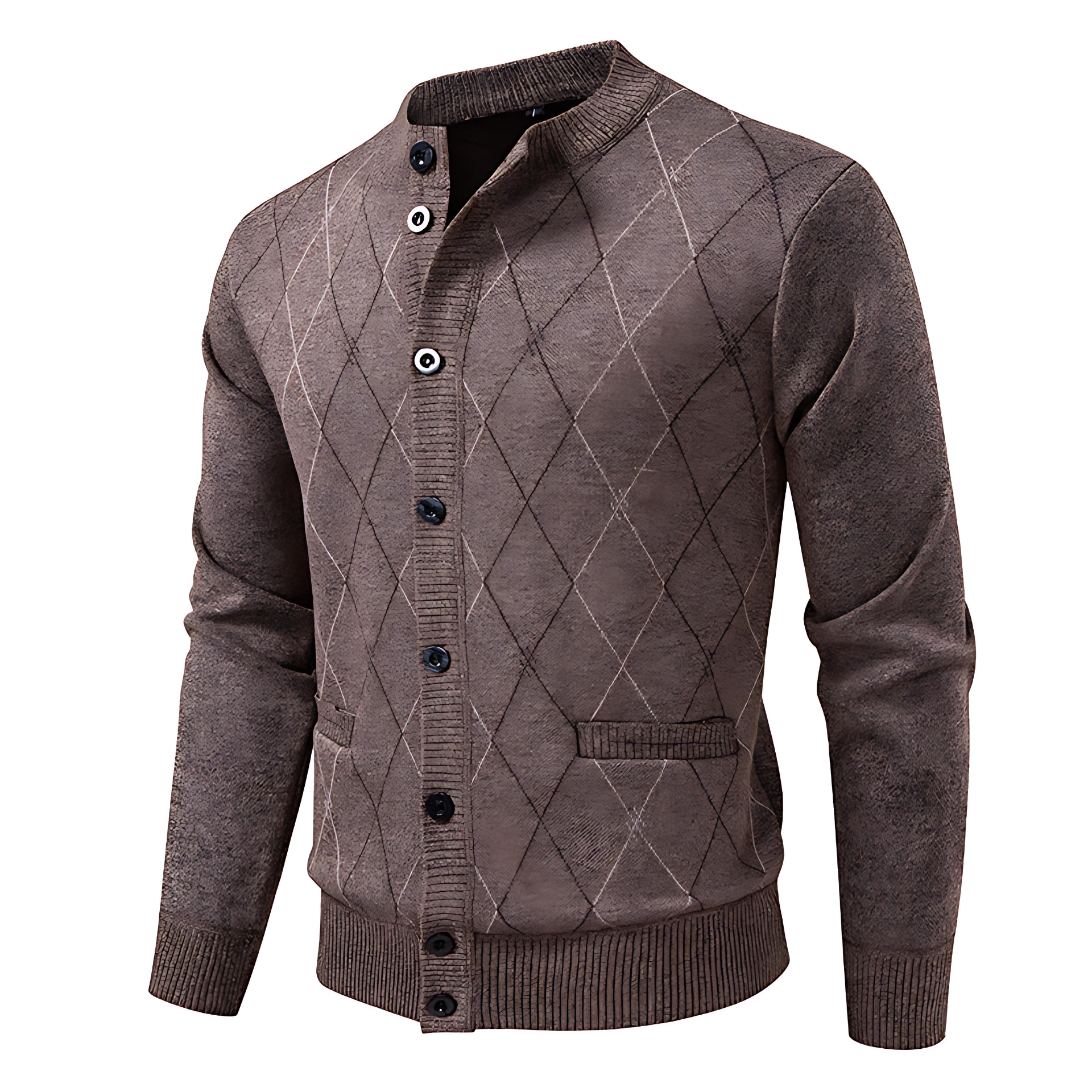 Fashionable Geometric Cardigan Sweater - OutfitLondon