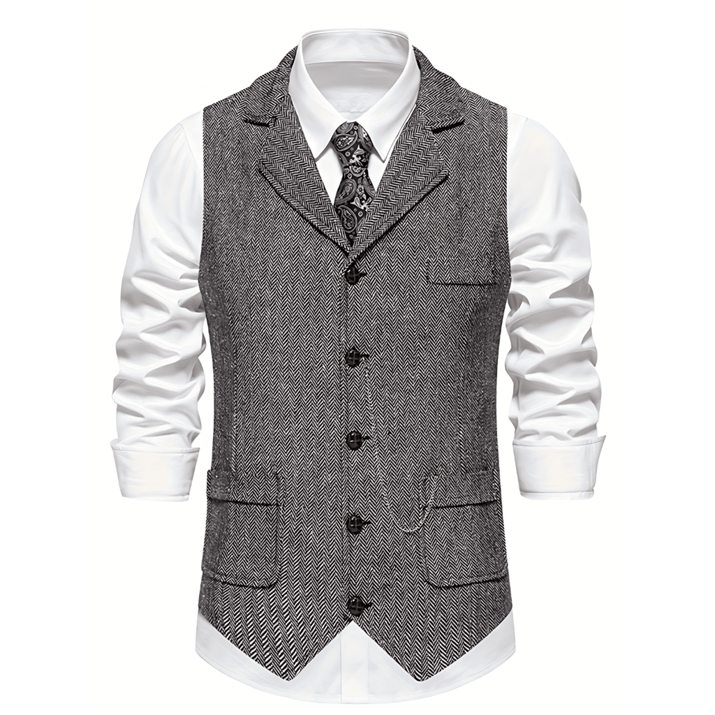 Slim Fit Patterned Vest Waistcoat - OutfitLondon