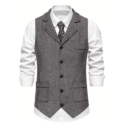 Slim Fit Patterned Vest Waistcoat - OutfitLondon
