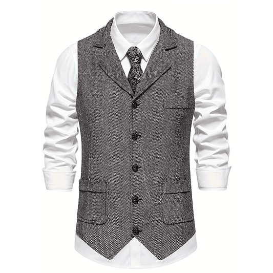 Slim Fit Patterned Vest Waistcoat - OutfitLondon