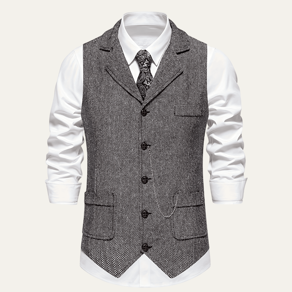 Classic Textured Waistcoat for Men - OutfitLondon