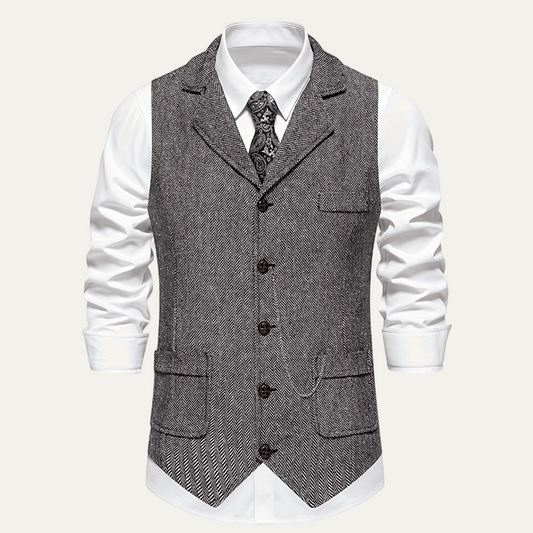 Classic Textured Waistcoat for Men - OutfitLondon