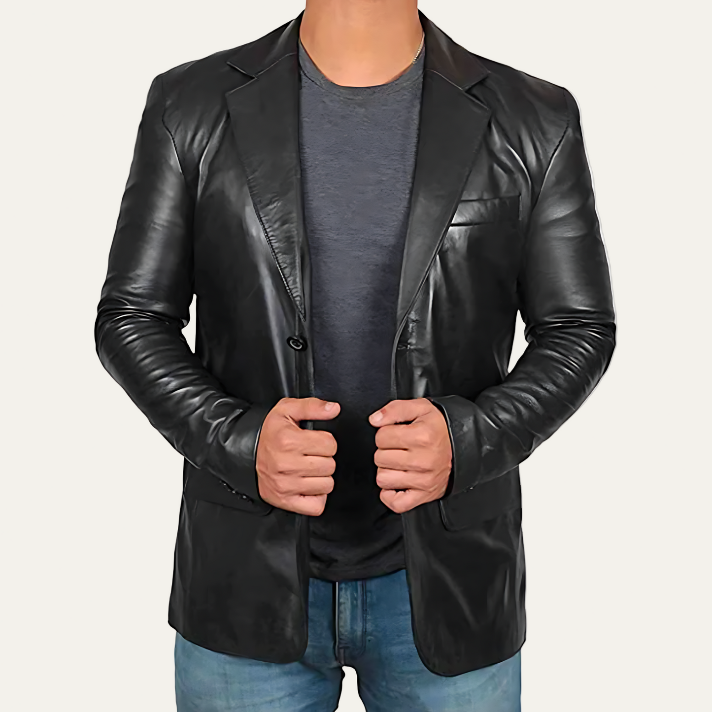 Classic Fit Soft Leather Jacket - OutfitLondon