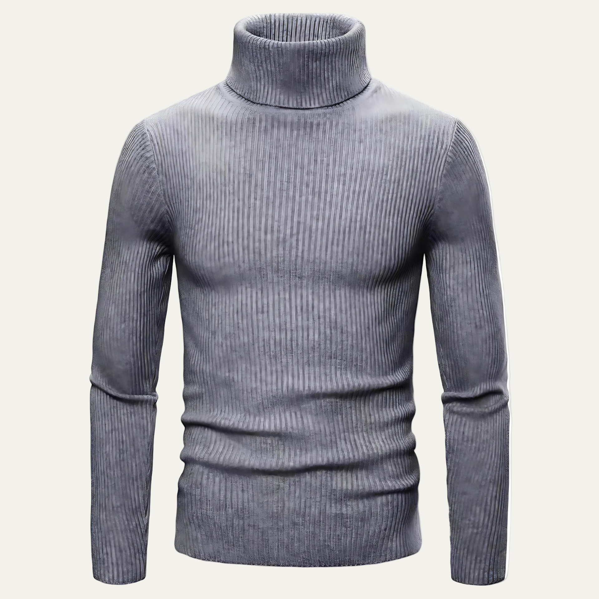 Men's Fit Ribbed Turtleneck Jumper Sweater - OutfitLondon
