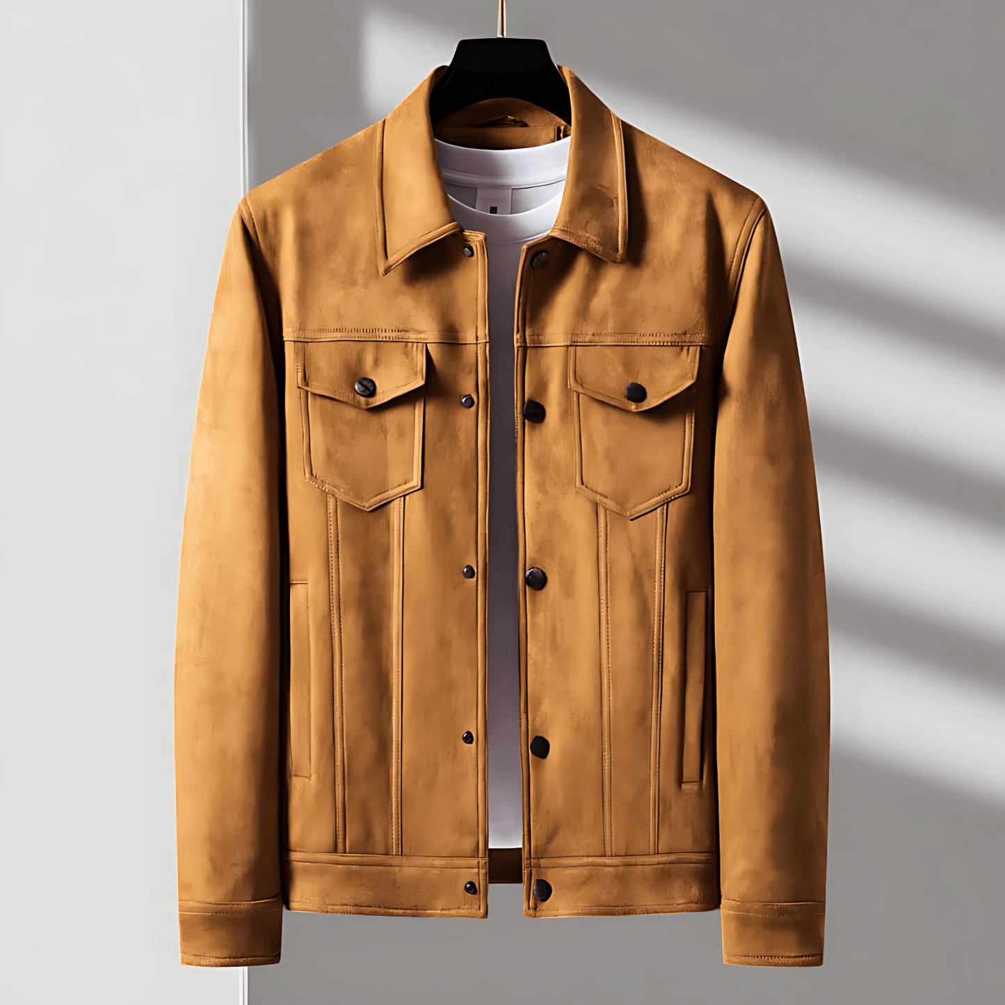 Classic Distressed Suede Leather Jacket - OutfitLondon