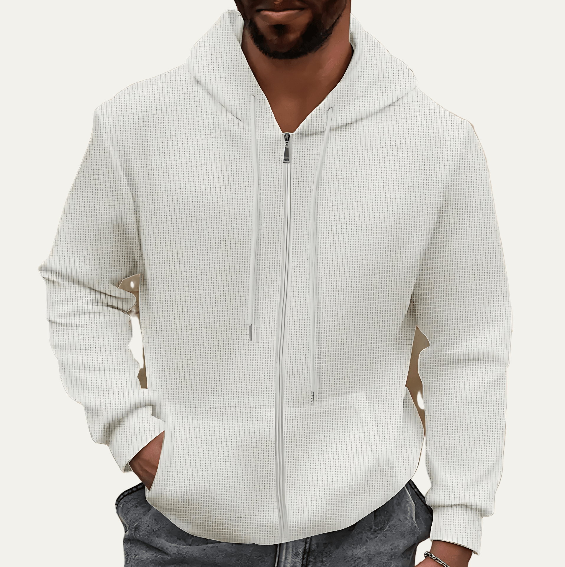 Men's Fleece Lined Zip Up Hooded Sweatshirt - OutfitLondon