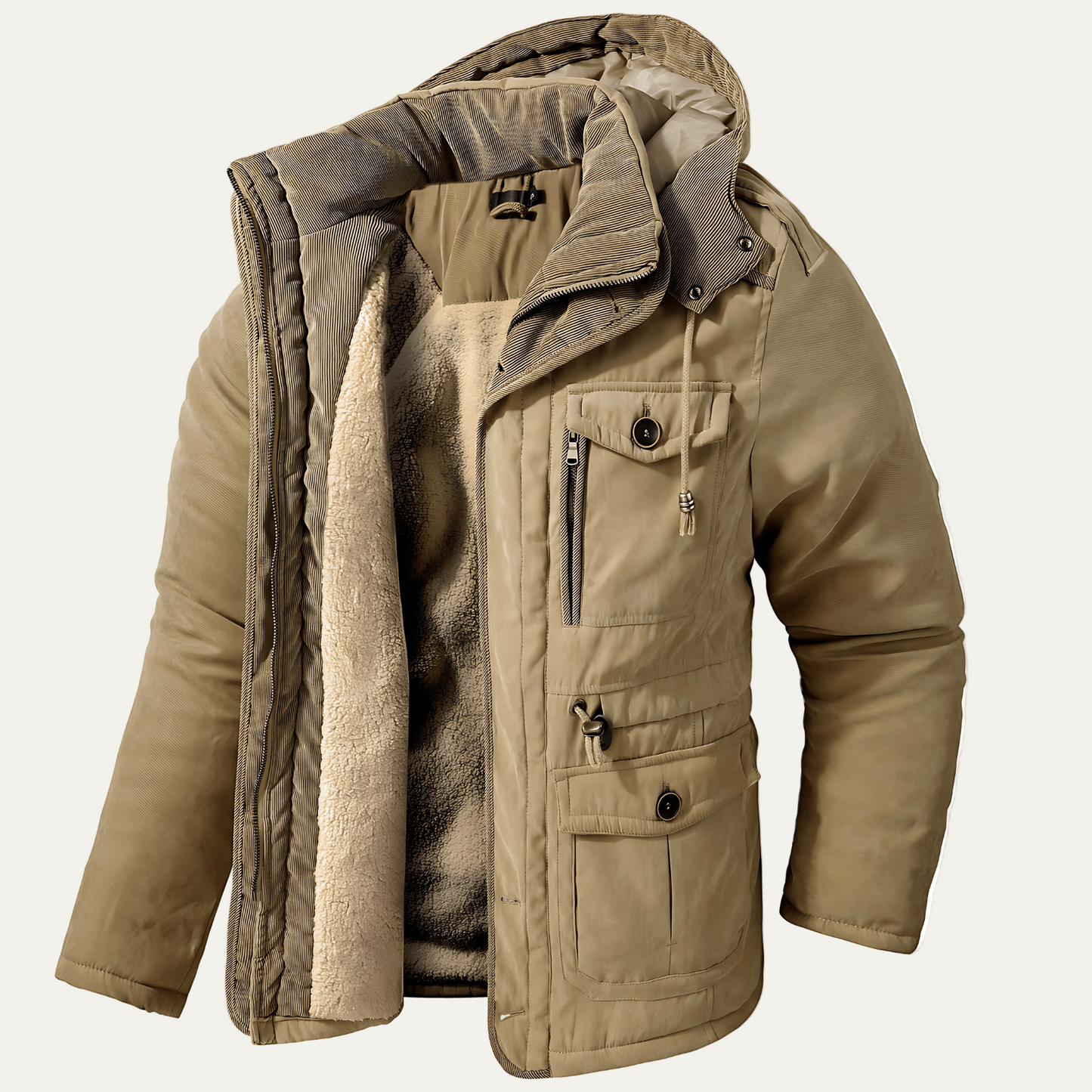 Warm Waterproof Men's Winter Coat with Fleece Inside - OutfitLondon