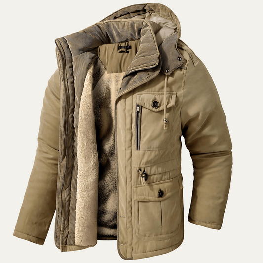 Warm Waterproof Men's Winter Coat with Fleece Inside - OutfitLondon