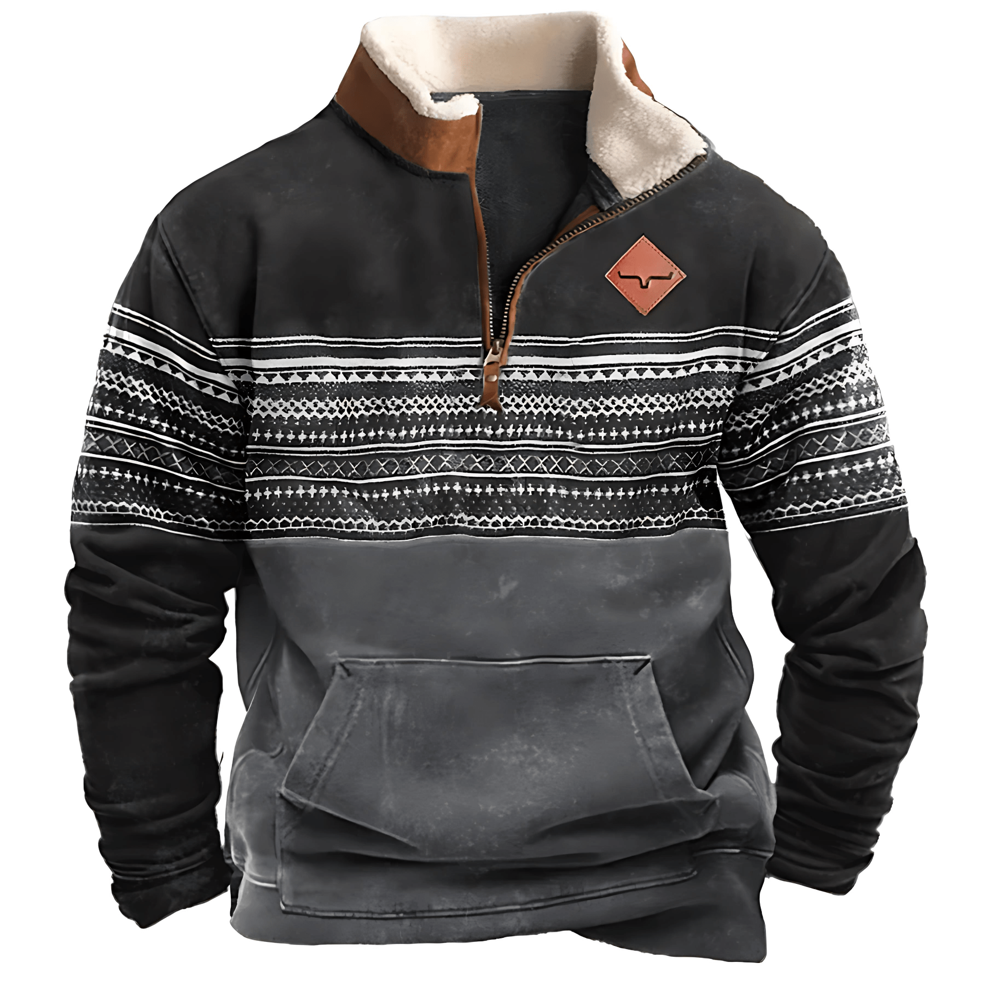 Cozy Fleece Half Zip Winter Sweater Pullover - OutfitLondon