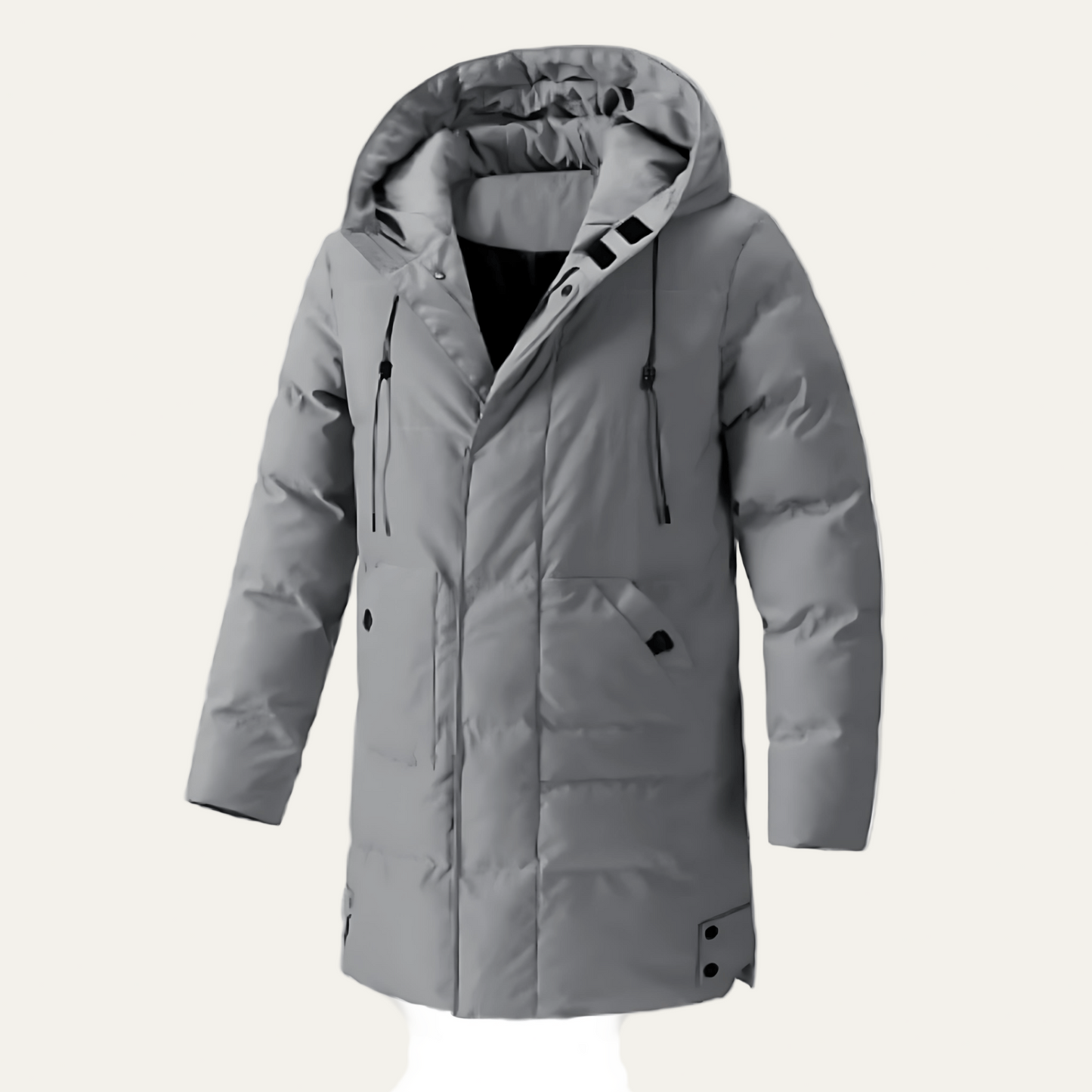Warm Waterproof Men's Parka Jacket with Zip Closure - OutfitLondon