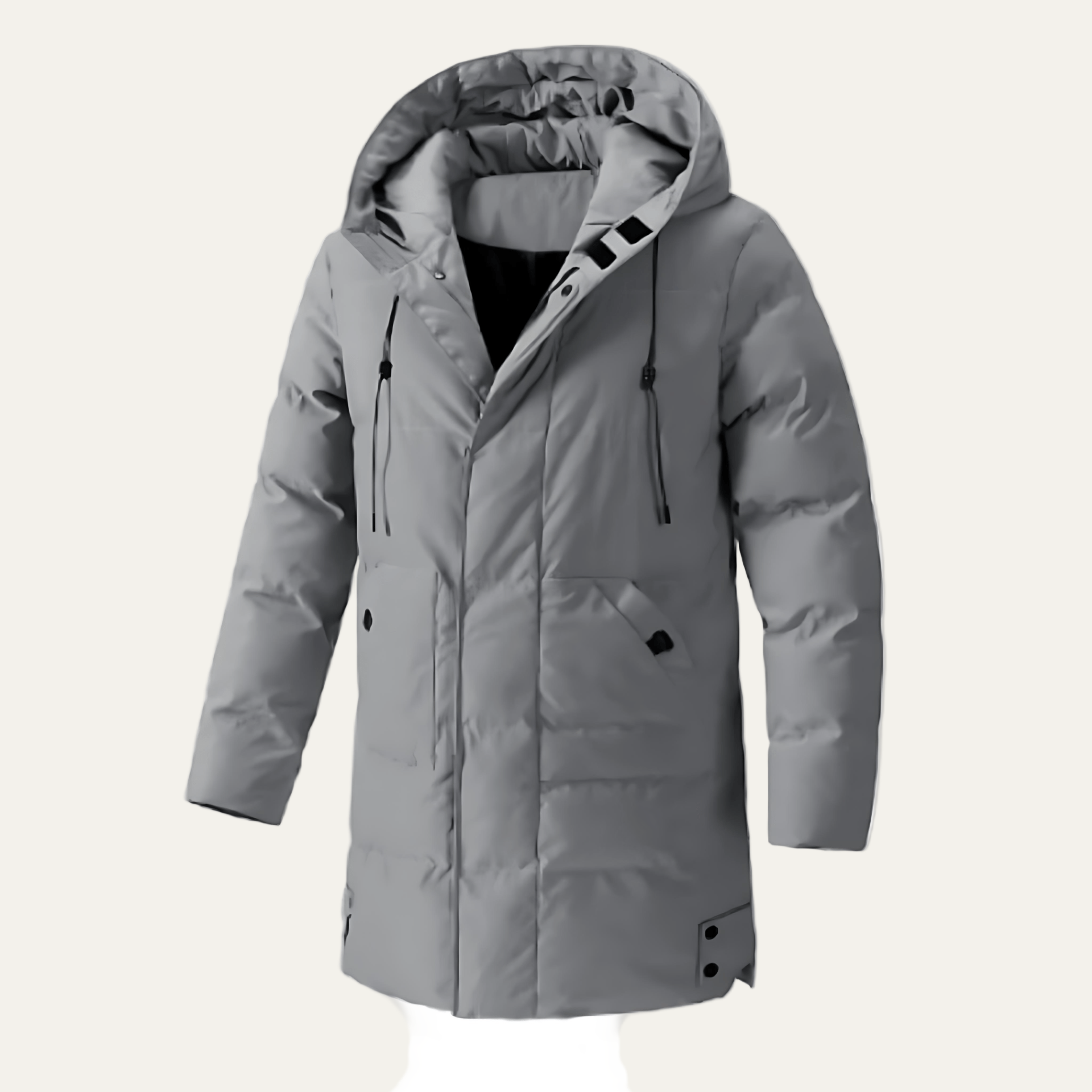 Warm Waterproof Men's Parka Jacket with Zip Closure - OutfitLondon