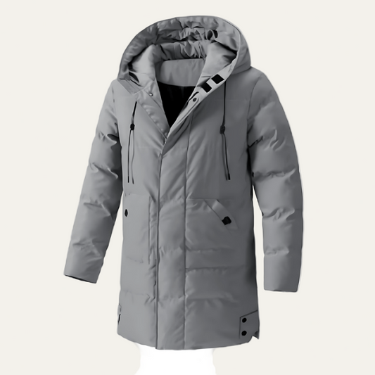 Warm Waterproof Men's Parka Jacket with Zip Closure - OutfitLondon
