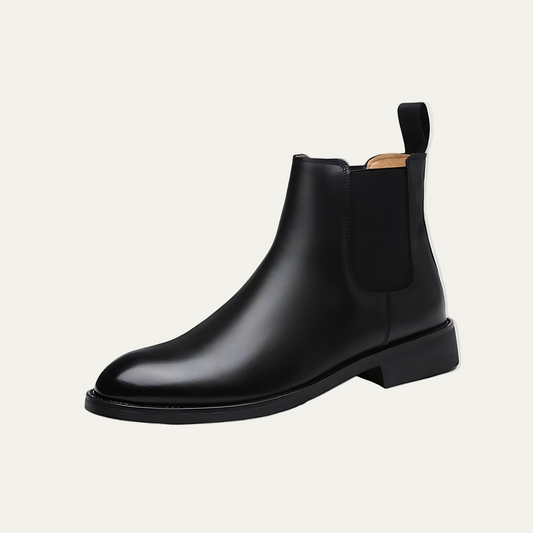 Men's Classic Black Leather Ankle Boot - OutfitLondon
