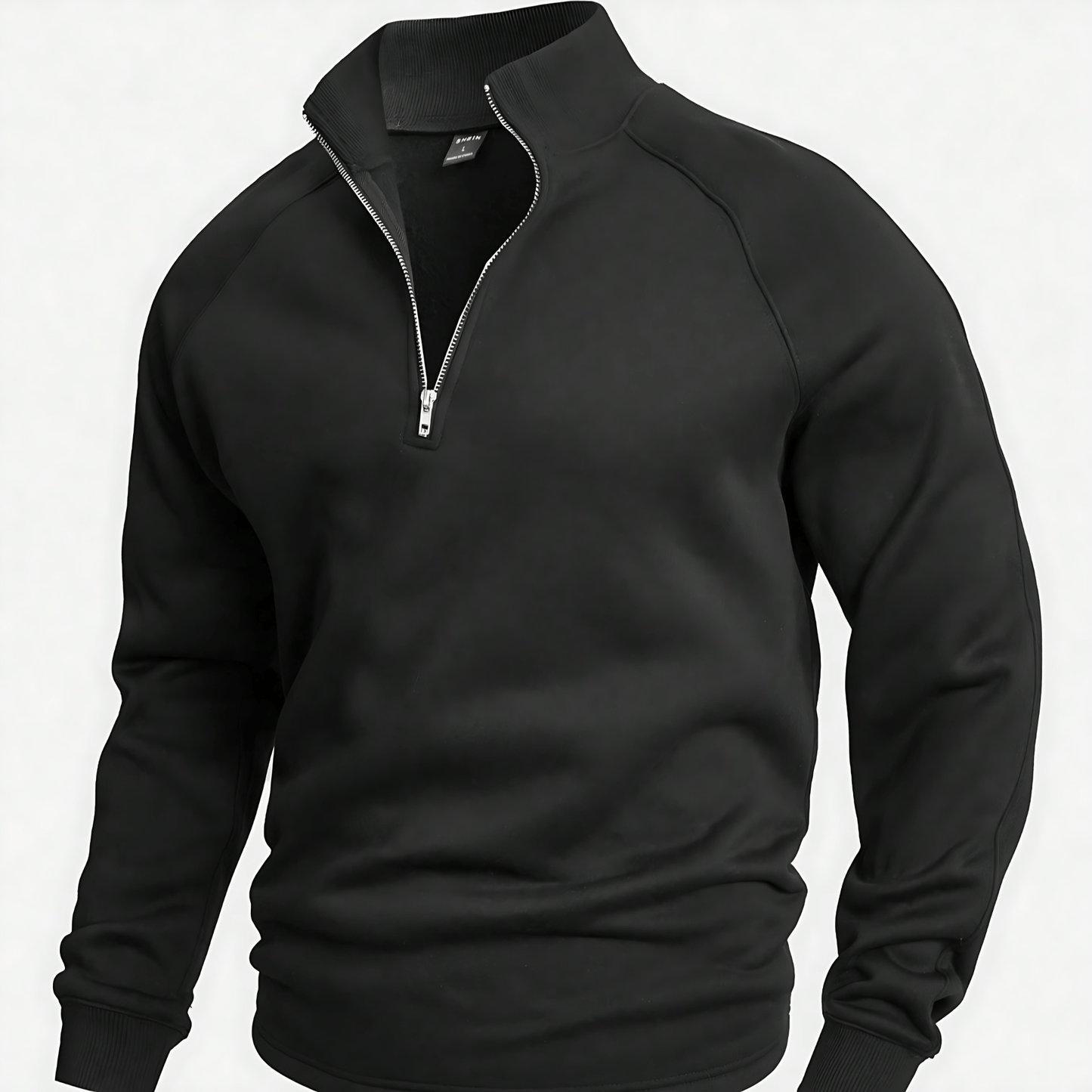 Men's Fleece Quarter Zip Raglan Pullover Sweatshirt - OutfitLondon