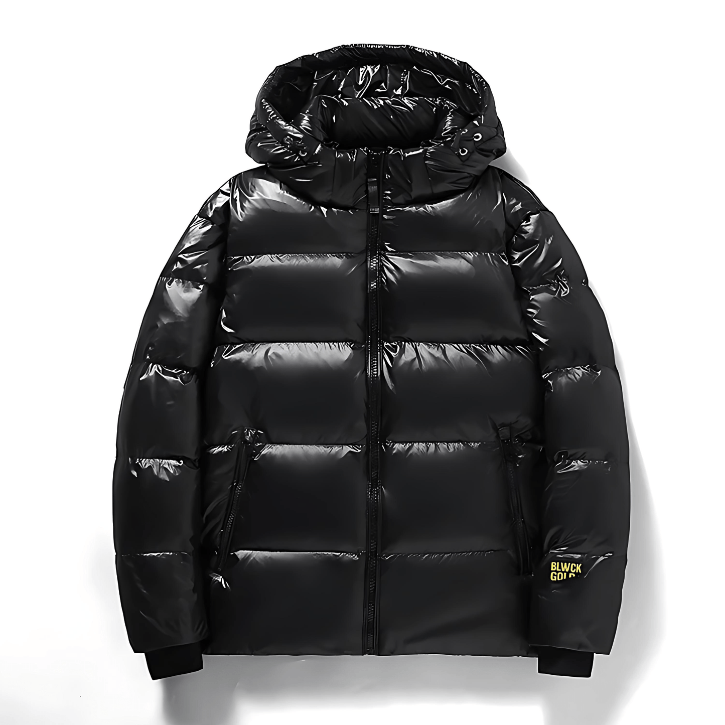 Warm Black Down Filled Hoodie Jacket - OutfitLondon