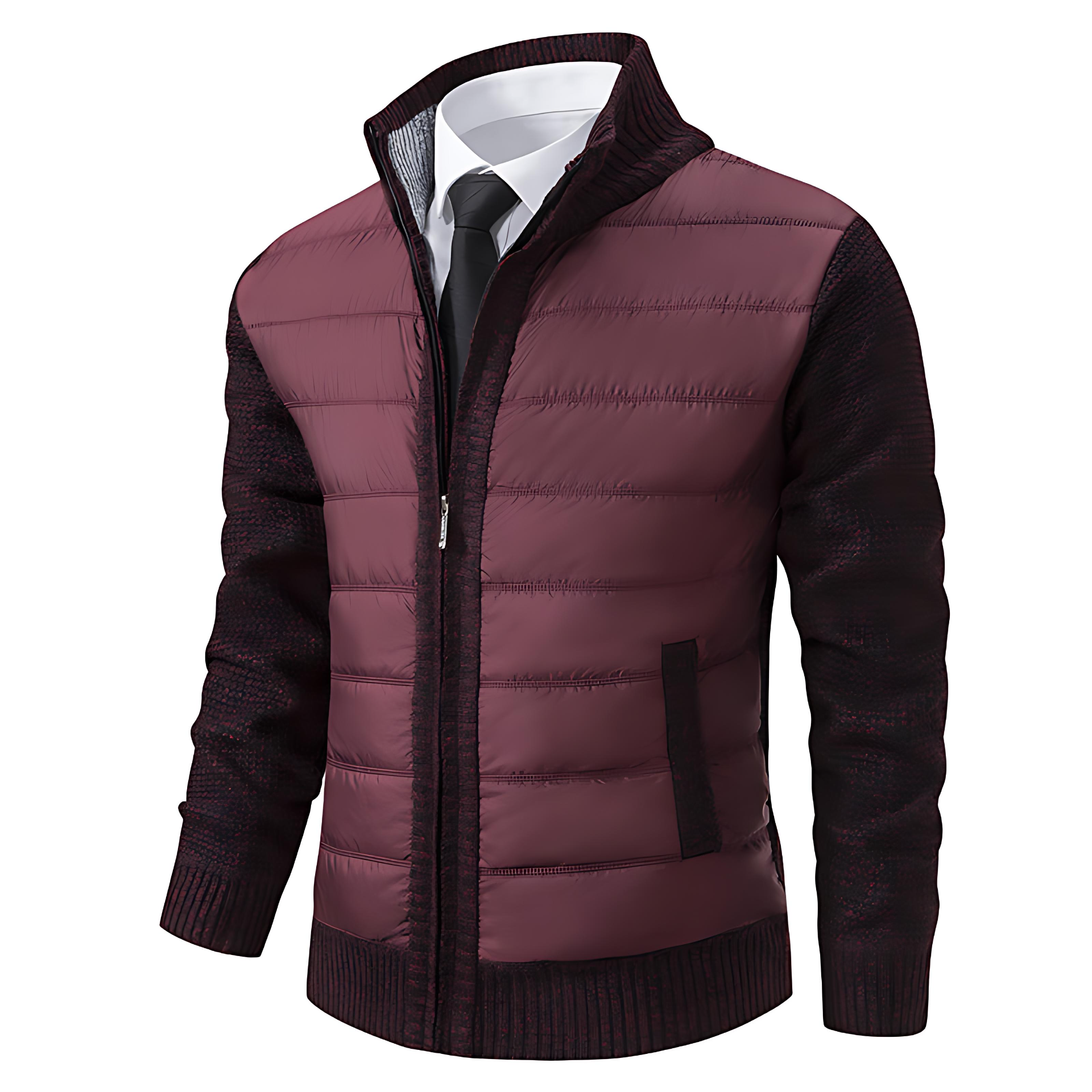 Warm Cable Knit Zip Up Cardigan Sweater - OutfitLondon
