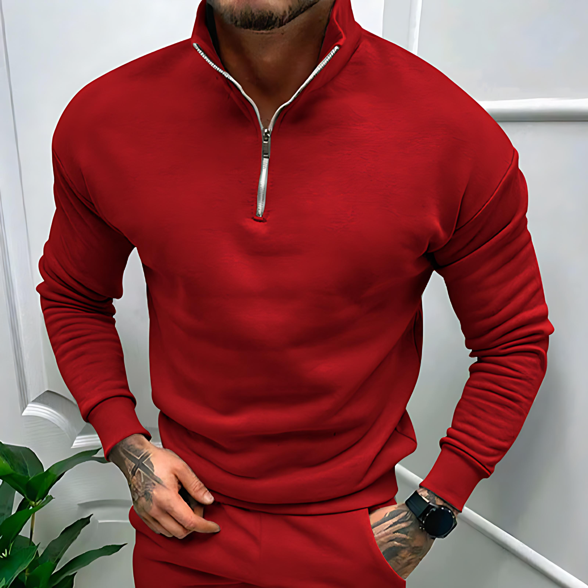 Warm Zipper Hoodie with High Neck Collar - OutfitLondon