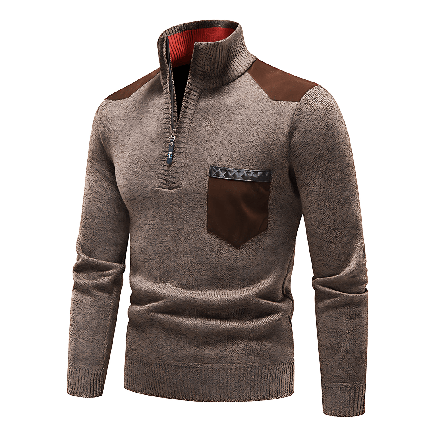 Casual Quarter Zip Fleece Pullover Jacket - OutfitLondon