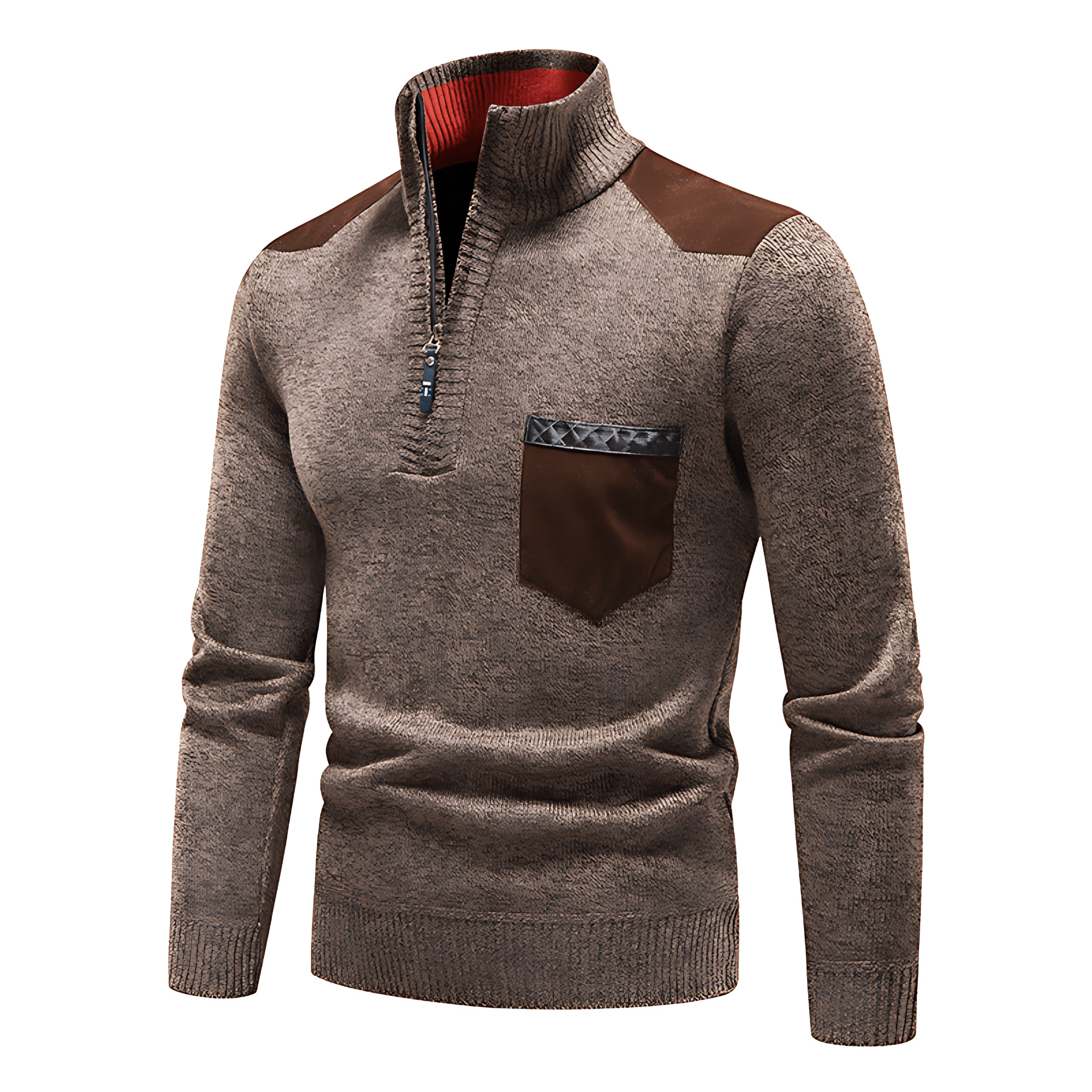 Casual Quarter Zip Fleece Pullover Jacket - OutfitLondon
