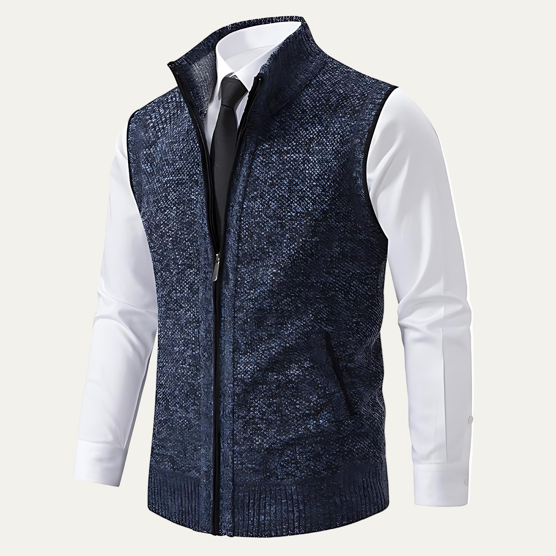 Men's Thick Cable Knit Zipper Vest - OutfitLondon