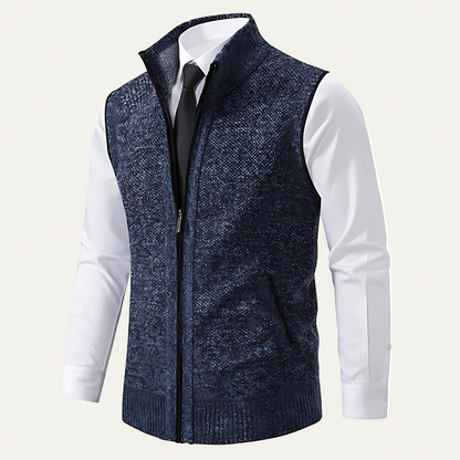 Men's Thick Cable Knit Zipper Vest - OutfitLondon