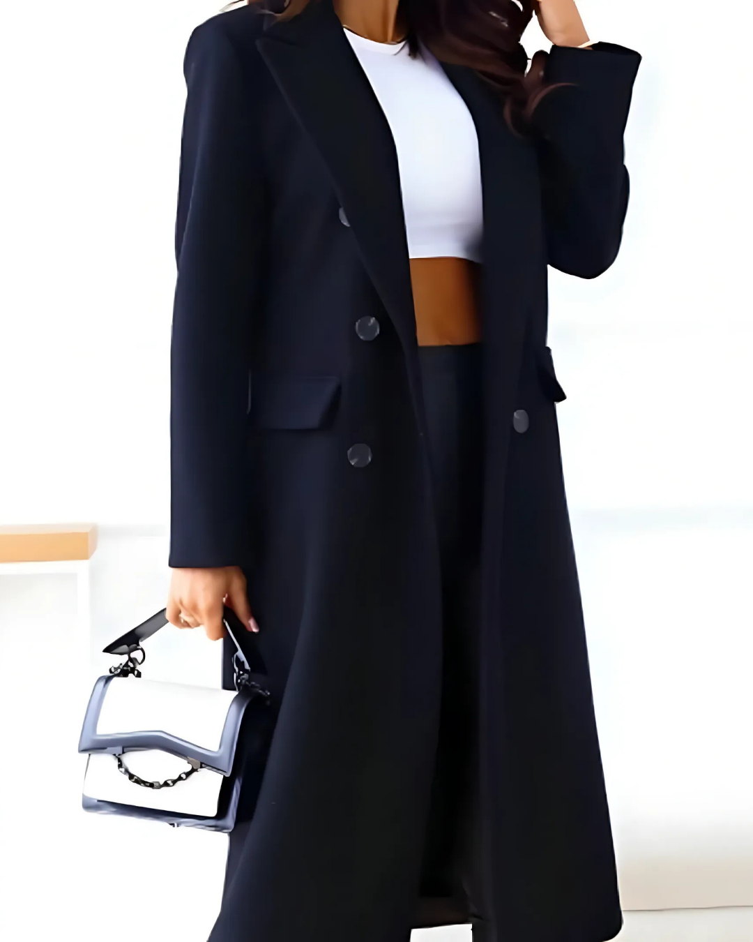 Women's Long Winter Coat Elegant Design