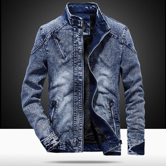 Relaxed Fit Blue Cotton Jeans Jacket - OutfitLondon