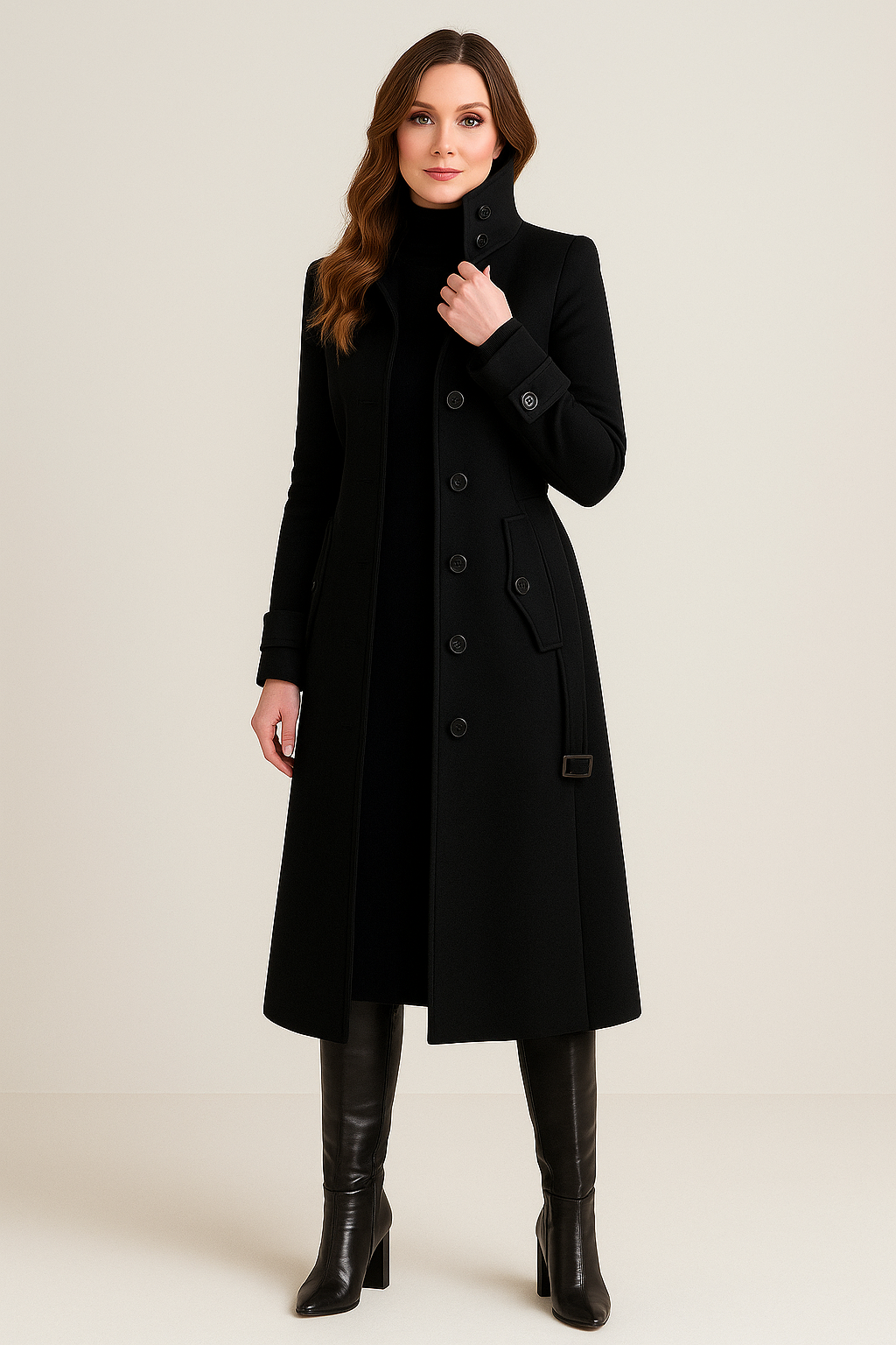 Women's High Neck Winter Coat - OutfitLondon