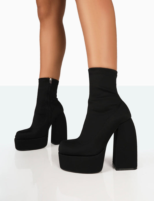 Dark Leather Low Cut Boots by Charlie - OutfitLondon