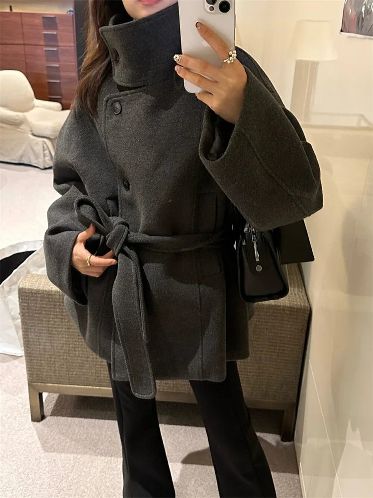 Classic Women's Long Wool Coat - OutfitLondon