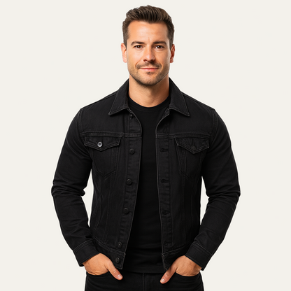 Men's Vintage Style Blue Jeans Jacket - OutfitLondon