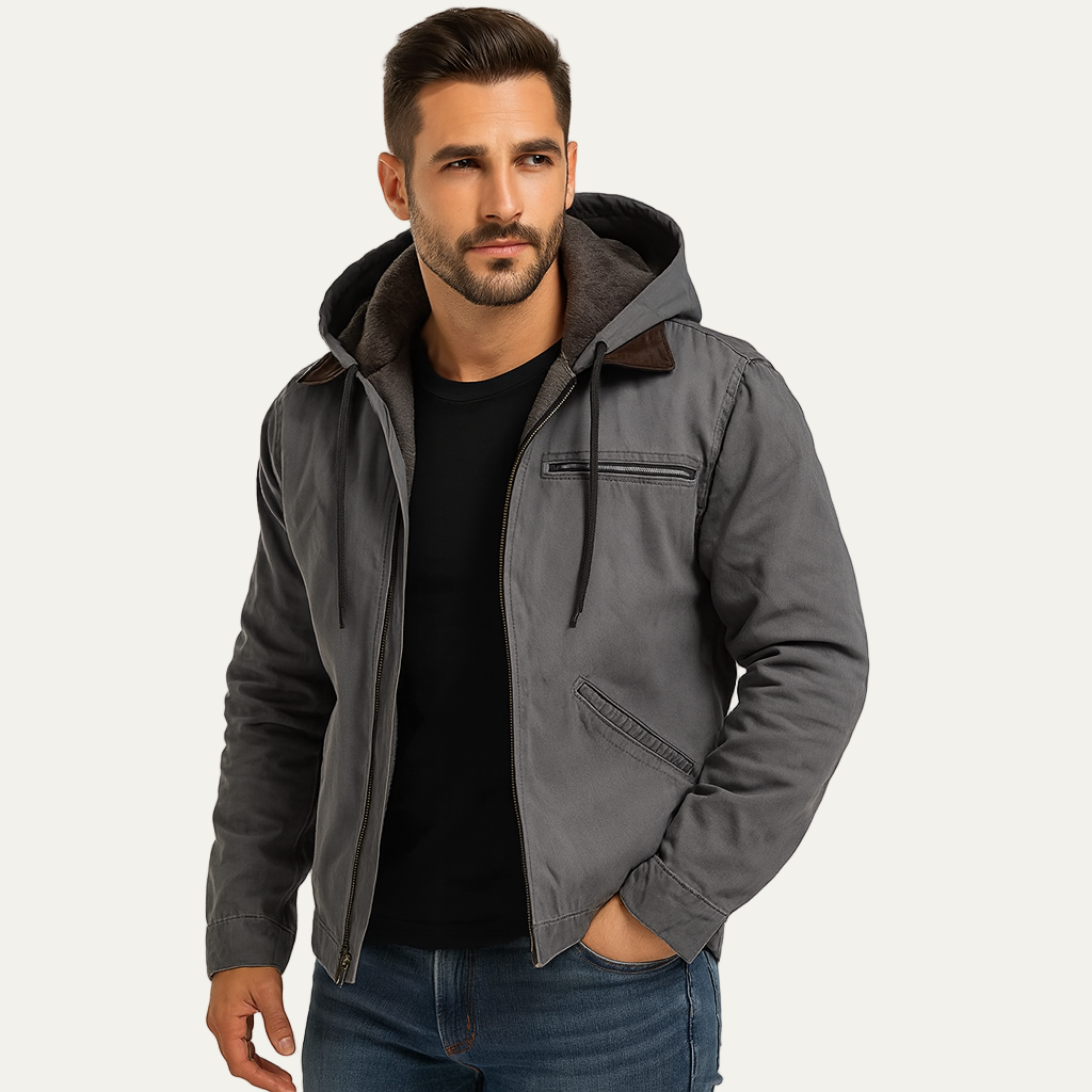 Durable Insulated Canvas Work Coat for Men - OutfitLondon