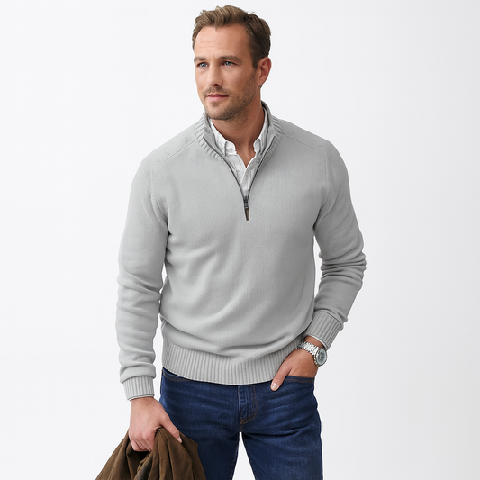 Men's Casual Quarter Zip Sweater - OutfitLondon