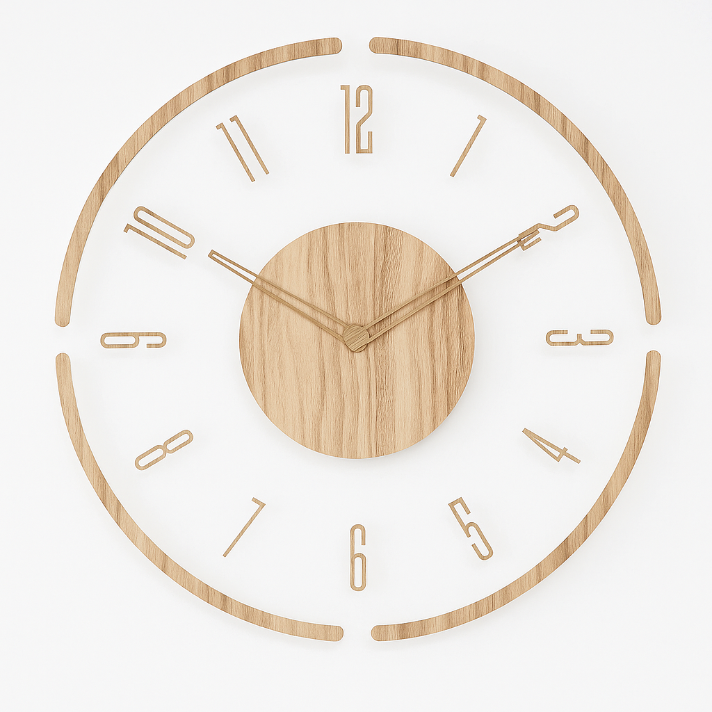 Natural Wood Pendulum Clock Simple Rustic Design
