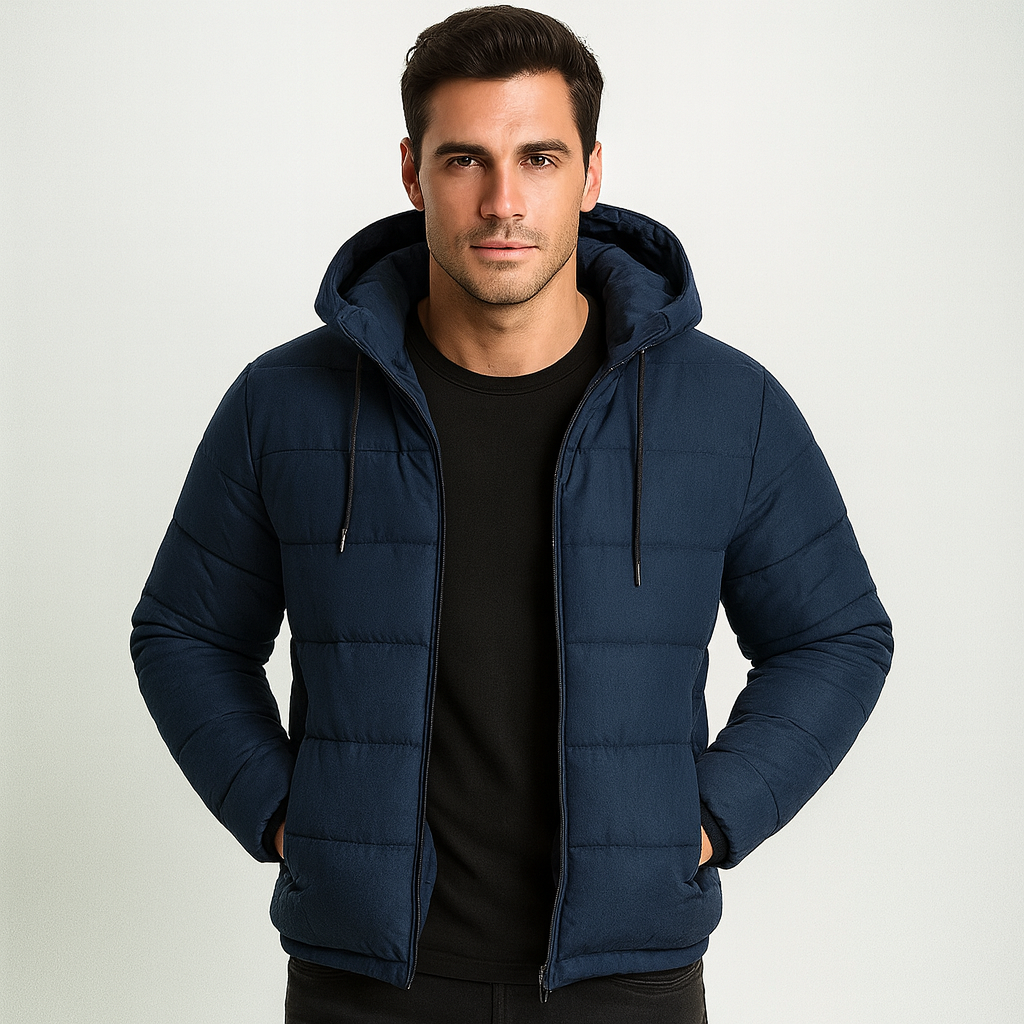 Warm Padded Hooded Mens Coat Jacket - OutfitLondon