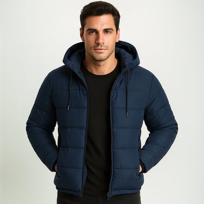 Warm Padded Hooded Mens Coat Jacket - OutfitLondon