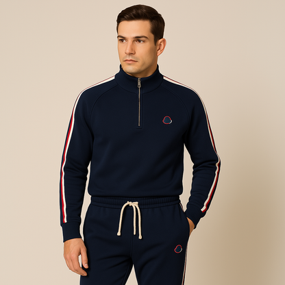 Comfortable Dark Blue Tracksuit Set - OutfitLondon
