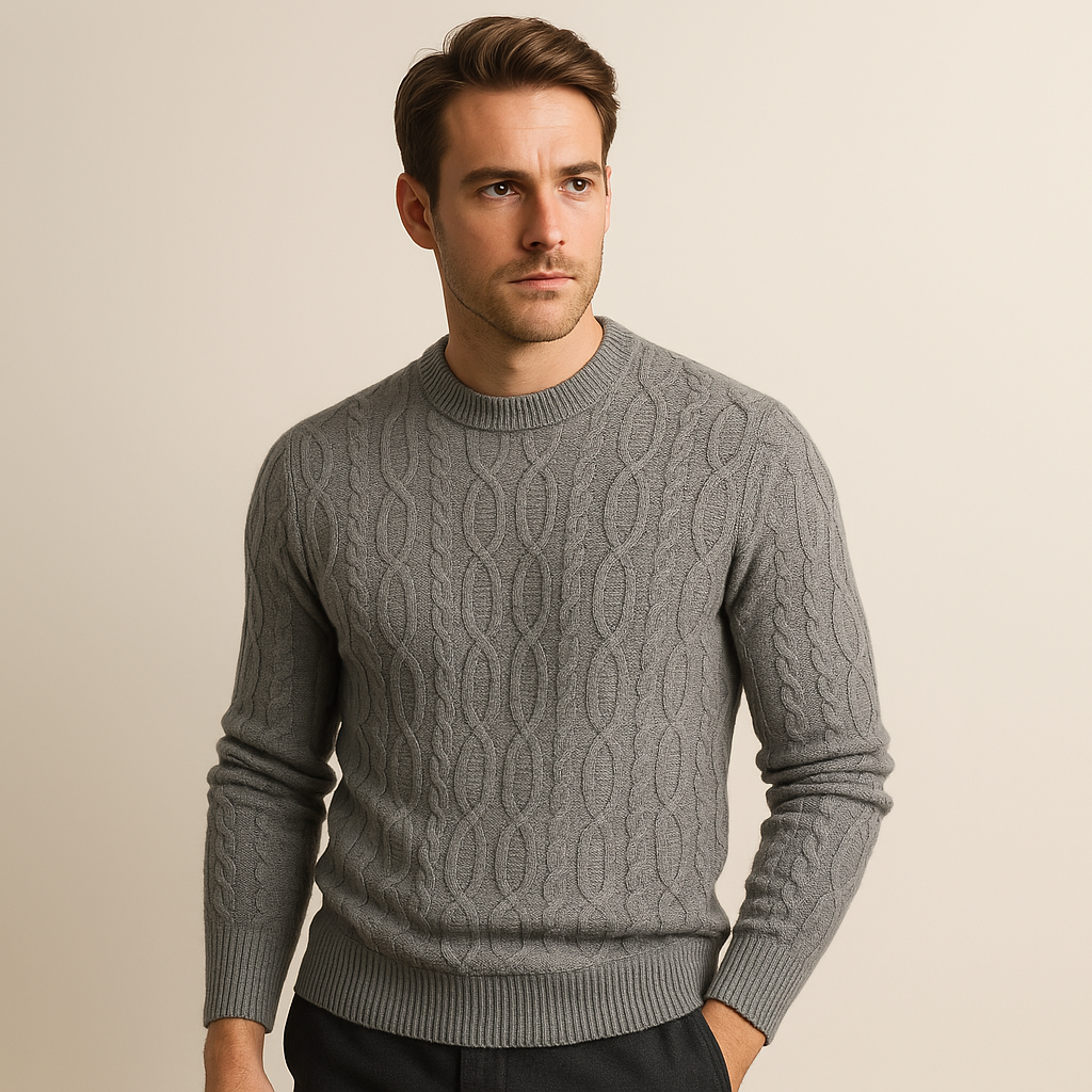 Cozy Crew Neck Cotton Sweater for Men - OutfitLondon