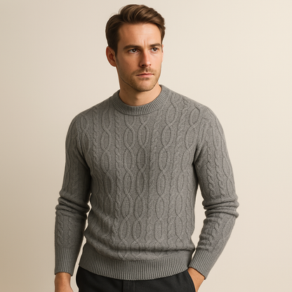 Cozy Crew Neck Cotton Sweater for Men - OutfitLondon