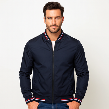 Men's Classic Patterned Zipper Bomber Jacket - OutfitLondon