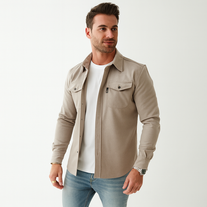 Men's Classic Long Sleeve Button Down Shirt - OutfitLondon