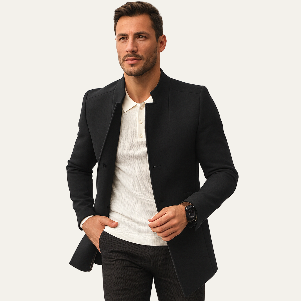 Classic Slim Fit Double Breasted Coat - OutfitLondon